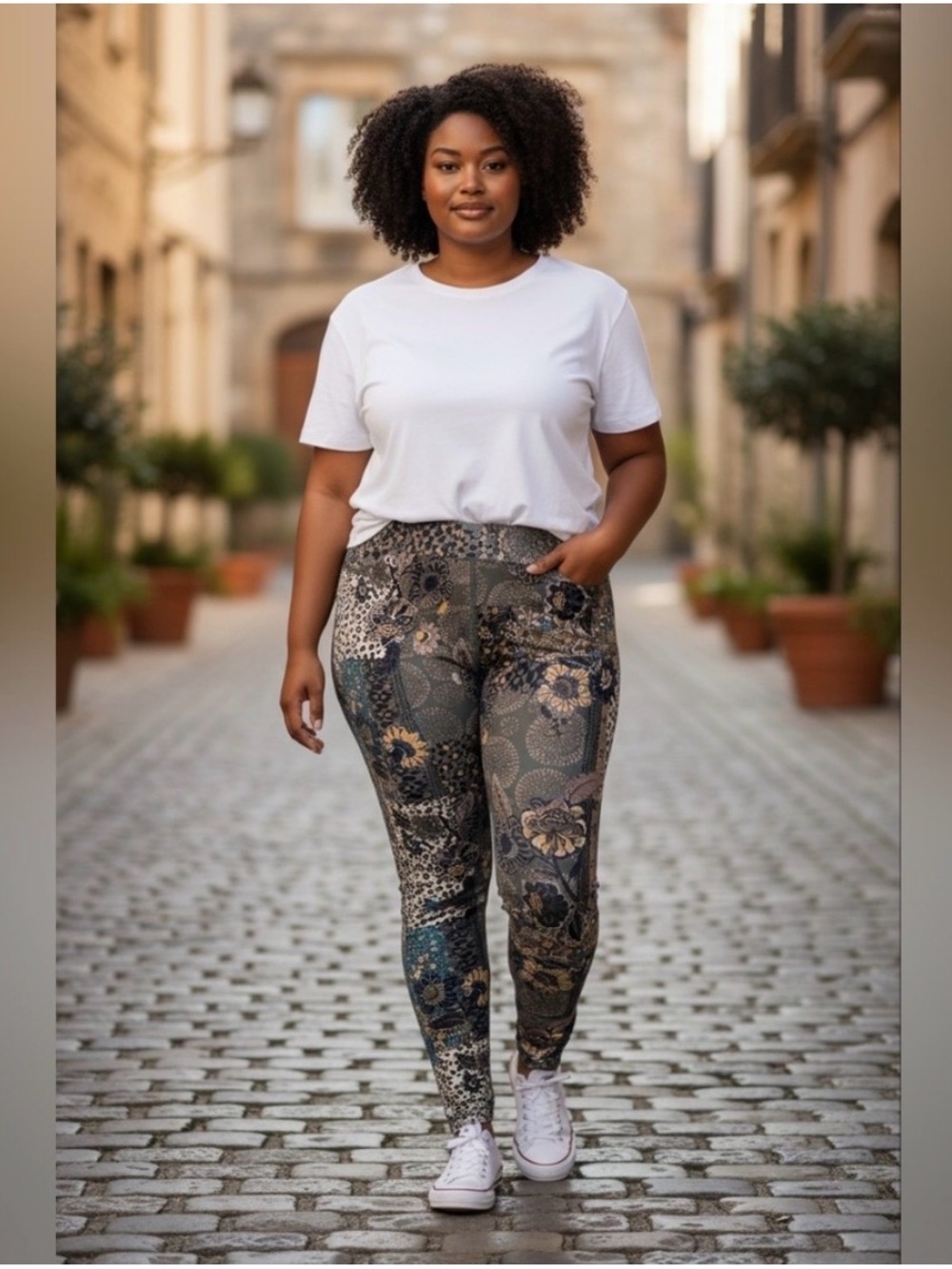 Live Well Active Floral Patterned 7/8 Leggings
